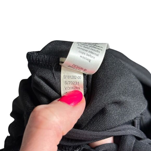 Athleta Black Criss Cross Strappy Back Moderate Coverage One Piece Swimsuit - Picture 7 of 12